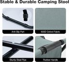 Folding Camping with Cooler Heavy Duty 350lbs for Adults, Portable Backpack Cooler Chair for Hunting, Gray