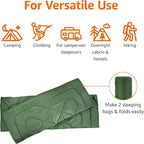 Amazon Basics 40°F Cool Weather Two-Person Sleeping Bag, 87 Inches x 59 Inches, Olive Green