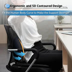 Lumbar Support Pillow for Car, 100% Memory Foam Lumbar Pillow with Breathable Removable Cover, Ergonomic Design - Back Pillow Lumbar Support Pillow for Car Seat/Back Pain Relief(Ice Silk Black, 1PC)
