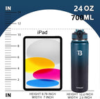 32oz Insulated Water Bottle with Straw Lid & Spout Lid & Paracord Handle, Stainless Steel Water Bottle Wide Mouth, Double Wall for Women Men Gym Fitness Outdoor