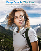 Neck Fan, Hands Free Bladeless Neck Fans Portable Rechargeable, 360° Cooling Neck Fan, 4 Speeds, Quiet, 5200 mAh Battery Operated USB Wearable Personal Fan Gifts for Women, Travel, Outdoor