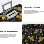 Travel Luggage Cover Suitcase Protector, Honey Bees Golden Luxury Thicker Washable Elastic Stretch Anti-scratch Luggage Sleeve with Concealed Zipper for Wheeled Suitcase Fits 29-32 Inch Luggage