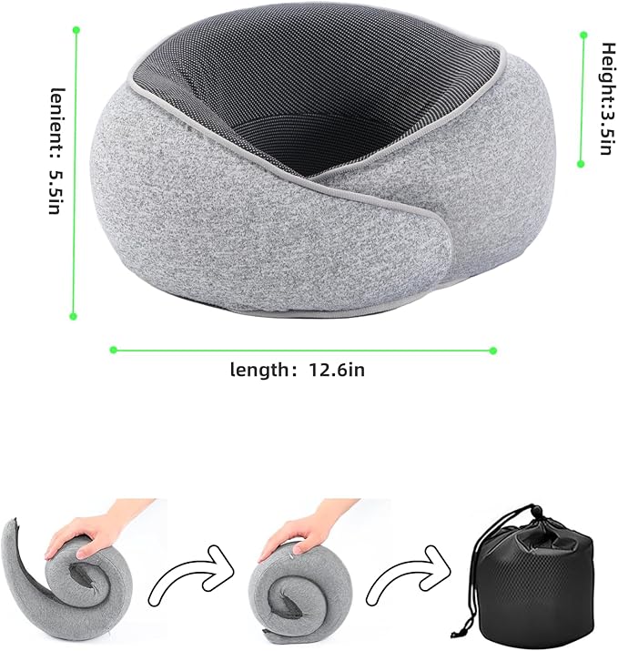 Neck Pillow for Traveling,Premium Memory Foam Travel Pillow, Removable Washable Neck Pillow Cover， Suitable for Airplanes,Offices and Cars