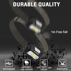 EverBrite Rechargeable Headlamp, LED Bright Motion Sensor Head Lamp Flashlight with 6 Modes, Adjustable Headlight for Adults with White Red Light, Water Resistant, Black, for Hiking, Running, Camping