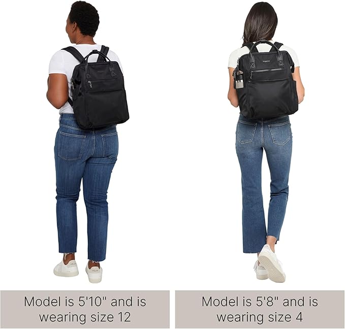 Baggallini Soho Backpack - Travel Laptop Backpack for Women - Lightweight Water-Resistant Luggage Bag, Smoke/Faux Python