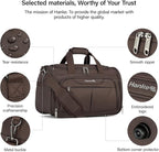 Hanke Small Travel Duffel Bag, Under Seat Carry On Personal Item Bag with 11 Pockets, Lightweight Water Resistant Foldable Weekender Bag with Trolley Sleeve for Travel Gym Daily Use（Coffee）