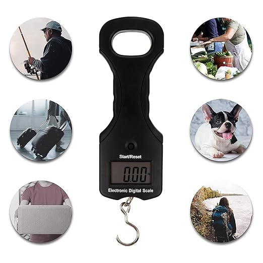 Generic Digital Luggage Scale 30kg Hanging Electronic Fishing Hook Scale Portable Travel Bag Weight with Large LCD Display for Outdoor and Home Use