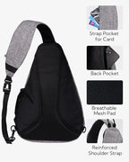 WATERFLY Sling Bag Crossbody Backpack: Over Shoulder Daypack Casual Cross Chest Side Pack
