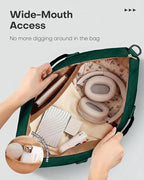 HOTOR Travel Duffel Bag - Weekender Bags for Women, Gym Tote Bags with Shoe Compartment, Carry On Overnight Bag with Toiletry Bag for Travel Essentials Travel Accessories, Dark Green, 13.4"×17.3"×7.9"