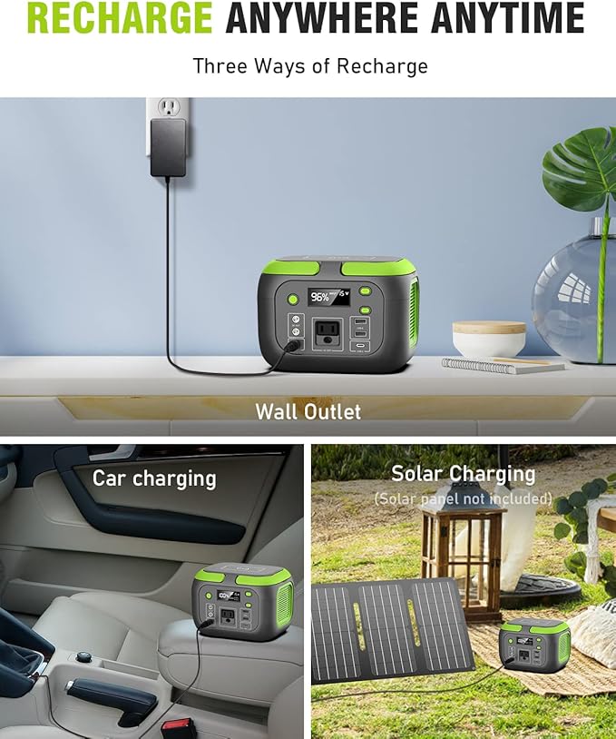 200W Portable Power Station, SinKeu 42000mAh Solar Generator With 110V AC Outlet, DC, USB C, USB QC3.0, 155Wh Backup Battery Pack Power Supply for Camping Essential Road Trip Home Outdoor Emergency
