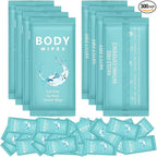 Treela 300 Pcs Bulk Deodorant Large Body Wipes Individually Wrapped Wet Wipes Travel Size for Adults Shower for Homeless Supplies Hygiene Personal Cleansing for Hiking Gym(7.09" X 9.84",Blue)
