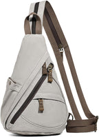 KL928 Canvas Sling Bag - Small Crossbody Backpack Shoulder Casual Daypack Rucksack for Men Women(Large Version)