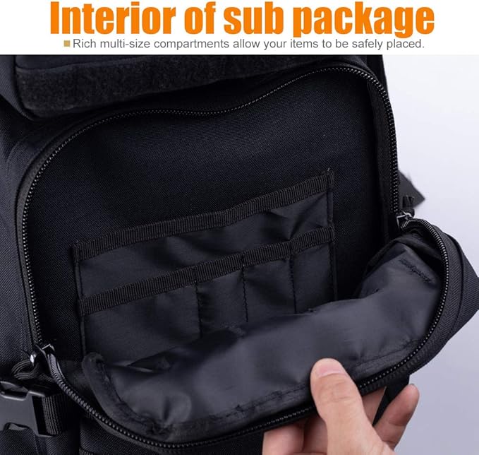 Military Tactical Backpack 45L Large Tactical Backpack for Men, Hiking Rucksack With Bottle Holder