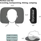 Memory Foam Camping Pillow - Lightweight & Portable Small Travel Pillow for Airplane & Train Travel, Camping, Backpacking, Removable Washable Cover, Easy to Clean, Includes Storage Bag