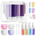 Muslish 21 Pack Travel Bottles for Toiletries, Leak-Proof TSA Compliant Silicone Travel Size Containers for Shampoo and Conditioner, BPA Free with Toiletry Bag (Purple)