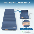Self Inflating Sleeping Pad with Electric Pump, 4" Ultra-Thick Memory Foam Camping Pad with Pillow, 9.5 R-Value Insulated Camping Mattress, Navy Blue