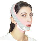 V Line Lifting Mask Chin Strap for Sleeping, Face Lifting Strap, Chin Lifting Mask, Chin Strap, Jawline Shaper, Jaw Strap, Double Chin Reducer, Face Lift Tape & Snoring Solution (Pink-)
