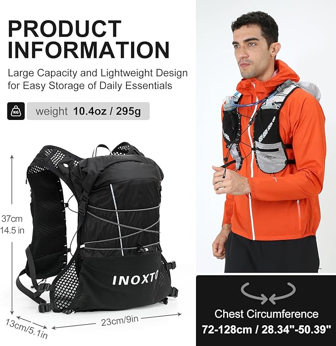 Running Hydration Vest Backpack, Lightweight Water Backpack with 1.6L Water Bladder Daypack for Women Men,Adjustable Running Vest Pack for Trail Running Hiking Cycling Race Marathon