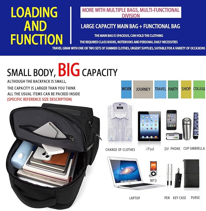 Professional Business Backpack for Men,15.6inch Laptop Compartment with Anti-Theft Zipper,Waterproof Travel Backpack for Office&Commute,Multiple Layers,Comfortable Carrying.