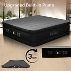 Calen Armor Tech Queen Air Mattress with Built in Pump,18”Luxury Inflatable Mattress with Six Side Protective layer Topper for Camping,Home, Fast Inflation/Deflation Airbed Waterproof Blow up Mattress