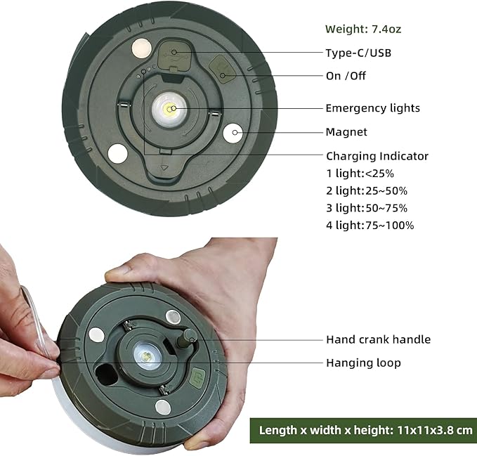 Allspark Camping String Lights, 4 in 1 Quick Storage 32.8FT Rechargeable Waterproof LED Hanging Light with 8 Lighting Modes, Hanging Portable LED Lamp for Outdoor Patio Awning Garden Party Essential