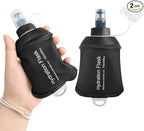 GYGYL Soft Flask, TPU Collapsible Soft Water Bottle for Hydration Pack, Running Vest, Leak-Proof Folding Water Bottle for Hiking Cycling Climbing Jogging-150ml Black, 2pcs