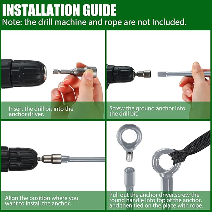 Lasnten 6 Pcs 30 Inch Heavy Duty Ground Anchor Spiral Blade Earth Anchor Kit Metal Anchor Hook Beach Sand Stakes Camping for Securing Animals, Shelters, Tents, Canopies (Silver)