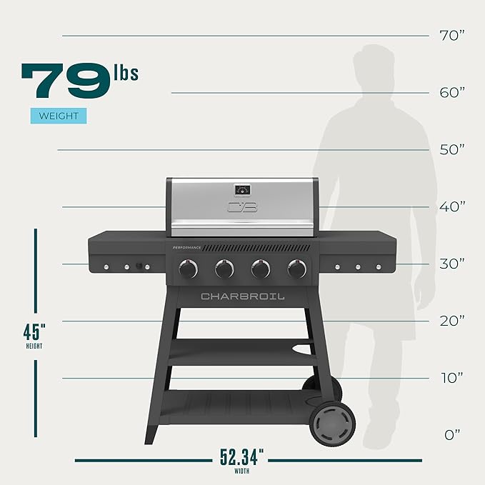 Charbroil Performance Series 4-Burner Gas Grill Cart, Gray - 463253825