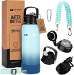 LUFT SWEDEN 40 oz Sky Blue Insulated Water Bottle with Straw Lid – Stainless Steel, Leakproof & Dishwasher Safe – Reusable Double Wall Flask for Gym, Travel, Cold Drinks – BPA-Free & Sweatproof