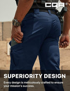 CQR Men's Flex Ripstop Tactical Pants, Water Resistant Stretch Cargo Pants, Lightweight EDC Hiking Work Pants