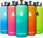 HYDRO CELL Stainless Steel Insulated Water Bottle with Straw - For Cold & Hot Drinks - Metal Vacuum Flask with Screw Cap and Modern Leakproof Sport Thermos for Adults (Mint/Green 40oz)