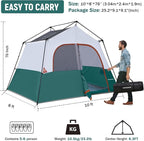 HIKERGARDEN 6-8 Person Camping Tent - Portable Family Cabin Tent for Camp, Windproof Fabric Camp Tent Outdoor for Hiking, Backpacking, Traveling