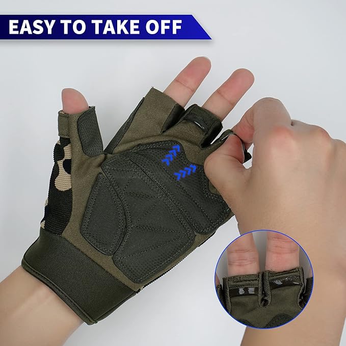 FIORETTO Fingerless Gloves for Airsoft Shooting Half Finger Hunting Hiking Cycling Driving Motorcycle Climbing Work Gloves M210603