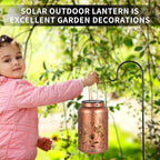 Rose Butterfly Decoration Solar Lanterns Outdoor Waterproof Garden Decor Gifts for Women Mon Grandma Metal Hanging Solar Lights for Outside LED Lanterns for Yard, Patio