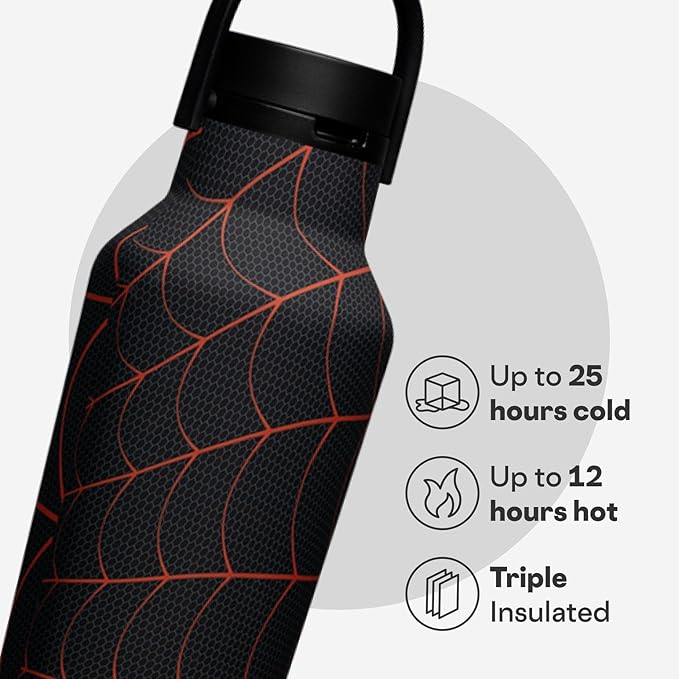 Corkcicle Sport Canteen - Keeps Beverages Cold 25 Hours - Triple Insulated Stainless Steel - Screw-On Lid - Reusable Bottle - Summer Drinkware Gift - Keeps Drinks Ice Cold - 20 oz - Spider-Man