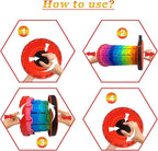 Jakuva Rainbow Travel Camping Stool, Retractable Portable Folding Stool,Collapsible Telescoping Stool with Max Load 360lbs for Adults for Indoor Outdoor Hiking Gardening