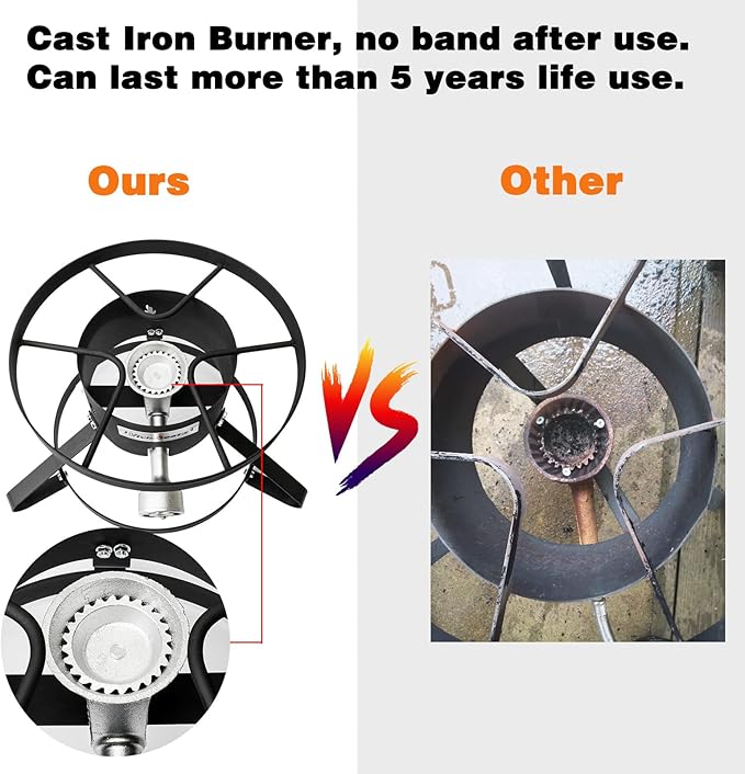 Vivicreate High Pressure Propane Gas Outdoor Burner Stove Cooker Burner Turkey Fryer 35000 BTU power with Regulator and Hose parrilla de gas estufas de gas para cocinar afuera