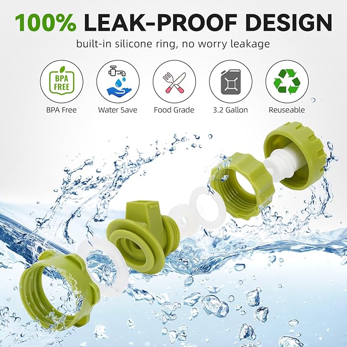 Camping Water Jug - 3.2 Gallan Water Container with Spigot | Portable Water Tank for Outdoor Hiking Picnic Supplies - White