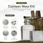 Valtcan Titanium Canteen Mess Kit 1100ml 37oz Capacity with 750ml and 400ml cookware Cups