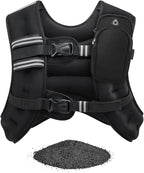 Weighted Vest 6 8 12 16 20lb with Reflective Stripe Adjustable Rucking Vest for Men Women Kid for Walking Running