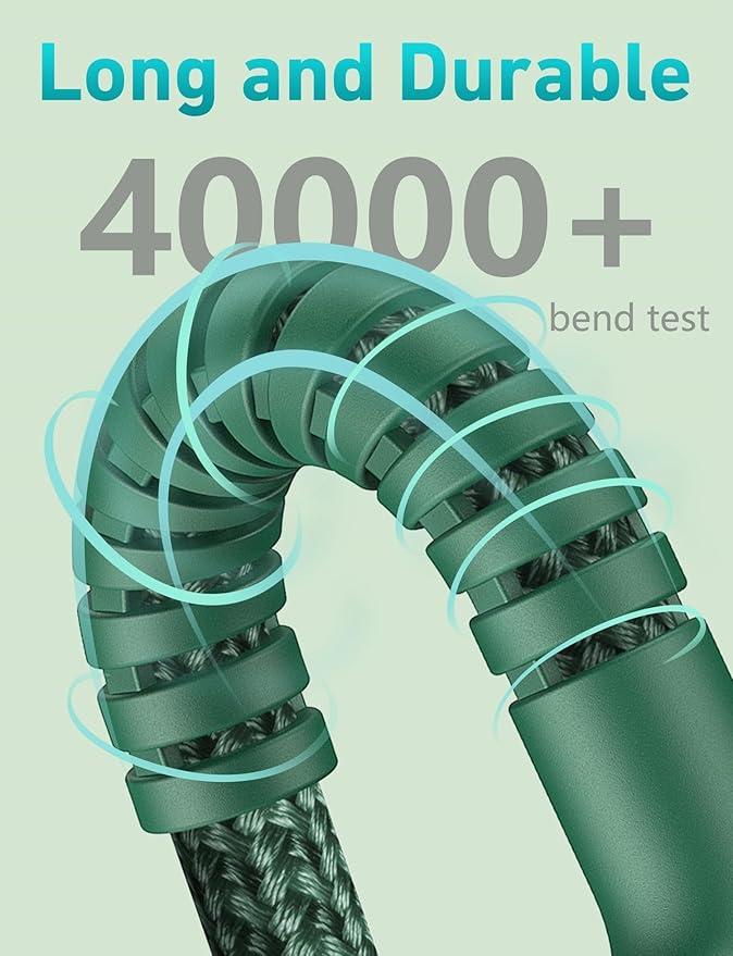 USB C Cable 3FT, 2Pack USBC to USBC Fast Charging Cable 66W, iPhone USB C Charger Cable Short USB Type C to C Cord Nylon Braided for iPhone 17/16/15/Pro Max/Plus/Samsung Galaxy S23/LG and More-Green