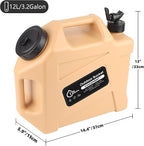 3.2 Gallon/5 Gallon Water Containers with Spigot, BPA Free Water Jug, Military Green Water Tank, Multifunction Water Storage Containers for Camping Outdoor Hiking,Emergency Stroage