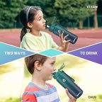 32oz Water Bottle with Removable Straw and Spout Lid Two Ways to Drink, 18/10 Stainless Steel Insulated Water Bottle, BPA-Free, Leak Proof, Double wall, for Sports, Gym