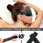 DTS 3D Sleep Mask for Back Side Sleeper Women Men Eye Mask for Sleeping Complete Light Blocking Night Blindfold Zero Pressure Spacious for Eye Lash Breathable Soft Flight Nap Travel (Black)