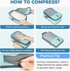 BAGAIL 6 Set/4 Set Lightweight Compression Packing Cubes for Travel, Anti-Tearing Expandable Organizer Bags for Suitcase