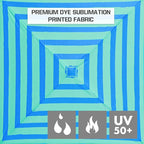 EAGLE PEAK 10x10 Slant Leg Pop-up Canopy Tent Easy One Person Setup Instant Outdoor Beach Canopy Folding Portable Sports Shelter 10x10 Base 8x8 Top (Green Blue Stripe)