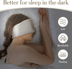 100% Mulberry Silk Sleep Mask Eye Mask for Women Man with Adjustable Band, for Side Sleeper Blackout Sleep Mask for Travel Rest and Office (Gray)
