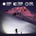 Coast XP20R 4000 Lumen USB-C Rechargeable LED Flashlight with Slide Focus and Pure Beam Focusing Optic, 5 Light Modes