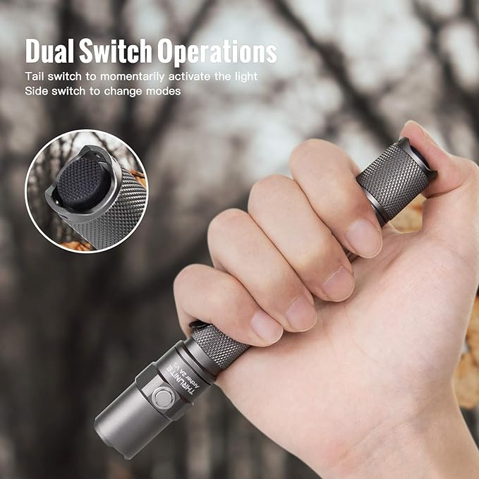 ThruNite Archer 2A V3 LED Flashlight, 500 Lumens Mini AA Flashlight with Lanyard, IPX8 Water-Resistant Dual Switch Outdoor Flash Light for Hiking, Camping, Everyday Use, EDC - Metal Grey CW