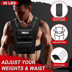 Adjustable Weighted Vest Men 19lbs/ 30lbs/ 40lbs Weights with Reflective Stripe, Weight Vest Woman Workout Vest for Strength Training,Running & Walking